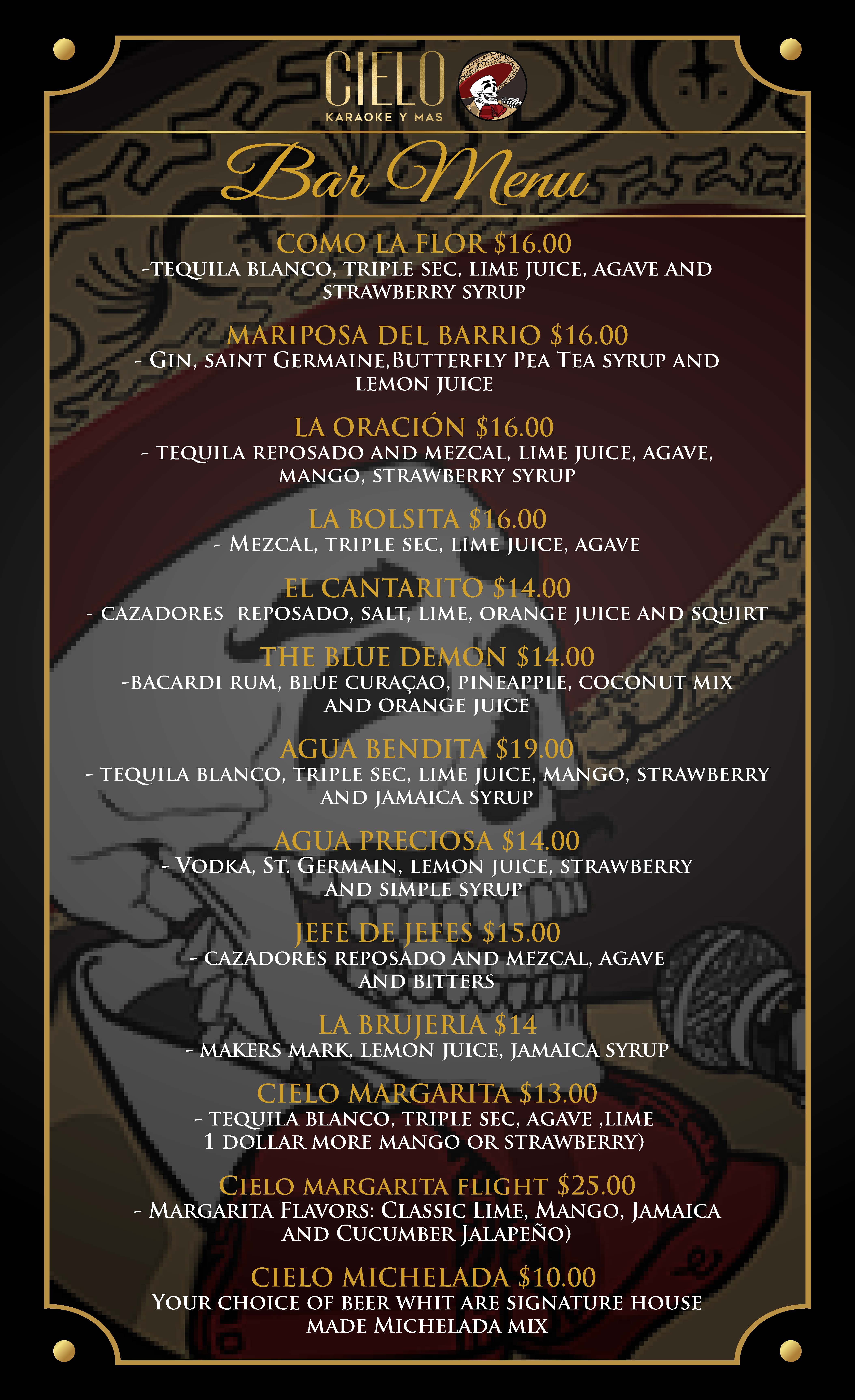 Drinks Menu